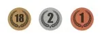 Emblemen met aangepaste tekst voor trofeeën en medailles met een krans voor winnaars