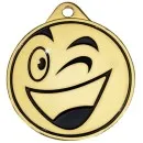 Happy Smiley-medalje, diameter 45 mm, guld