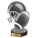 Houten plaquette trofee met American football motief in zilver