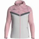 JAKO hooded jacket Iconic soft grey/dusky pink