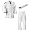adidas Judo Suit Club hvid/blå striber Komplet dragt