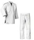 Judodragt Adidas Contest J650 hvid med sorte skulderstriber