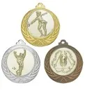 Medalla oro / plata / bronce metal macizo 7 cm