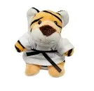 Tigre en peluche avec tenue de combat et ceinture noire