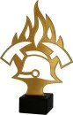 Brandweer trofee in goud metaal
