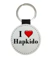 Schlüsselanhänger rund Kunstleder I Love Hapkido