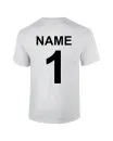 Bomulds-T-shirt med nummer og navn på ryggen