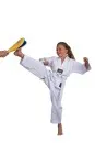 Taekwondodragt Seoul hvid med tryk på ryggen