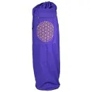 Tas voor yogamat paars met levensbloem in goud 74x19 cm
