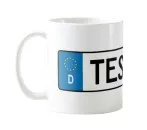 Mug with car licence plate number
