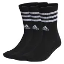 adidas Socks 3-Stripes Cushioned Crew Socks, black/ white