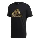 adidas T-shirt black with gold print front