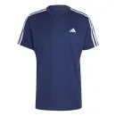 adidas T-shirt 3S blå med hvide skulderstriber