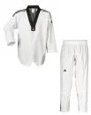 adidas taekwondopak, Adi Club 3, zwarte revers met schouderstrepen aan de voorkant