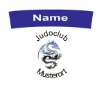 Judodragtens rygmærke med logo