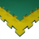 Kampsportsmåtte Tatami E20X gul/grøn 100 cm x 100 cm x 2,1 cm