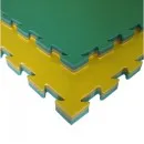 Tatami kampsportsmåtte TJ25X gul/grøn 100 cm x 100 cm x 2,5 cm